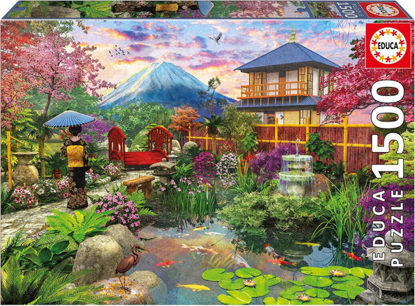 Educa - Puzzle de 1500 piese pentru adulti | Gradina Japoneza. Dimensiuni: 85 X 60 cm. Include lipiciul de puzzle Fixpuzzle. Pentru 14 ani (19937) Puzzle Naty Shop Titlu implicit