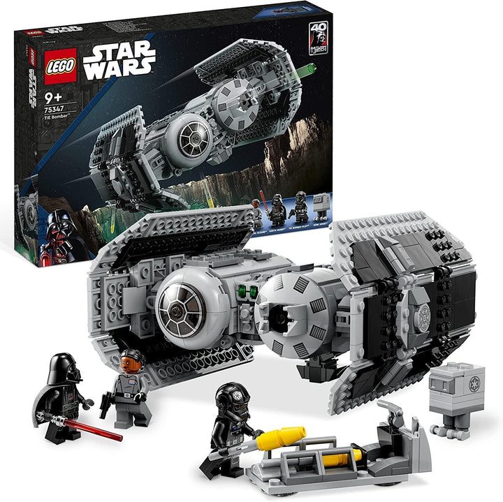 LEGO Star Wars TIE Bomber Model Kit cu Darth Vader Minifigure cu Lightsaber și Gonk Droid, jucărie construibilă cu Starfighter ca un cadou 75347 Seturi de constructie Besuche den LEGO-Store Singur