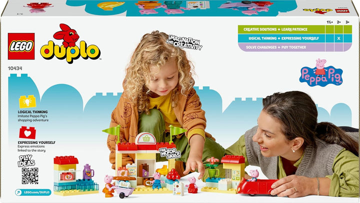 LEGO DUPLO 10434 Supermarketul lui Peppa: jucărie educațională creativă și set de joacă, cadou pentru băieți și fete de la 2 ani, încurajează dexteritatea Seturi de constructie Besuche den LEGO-Store