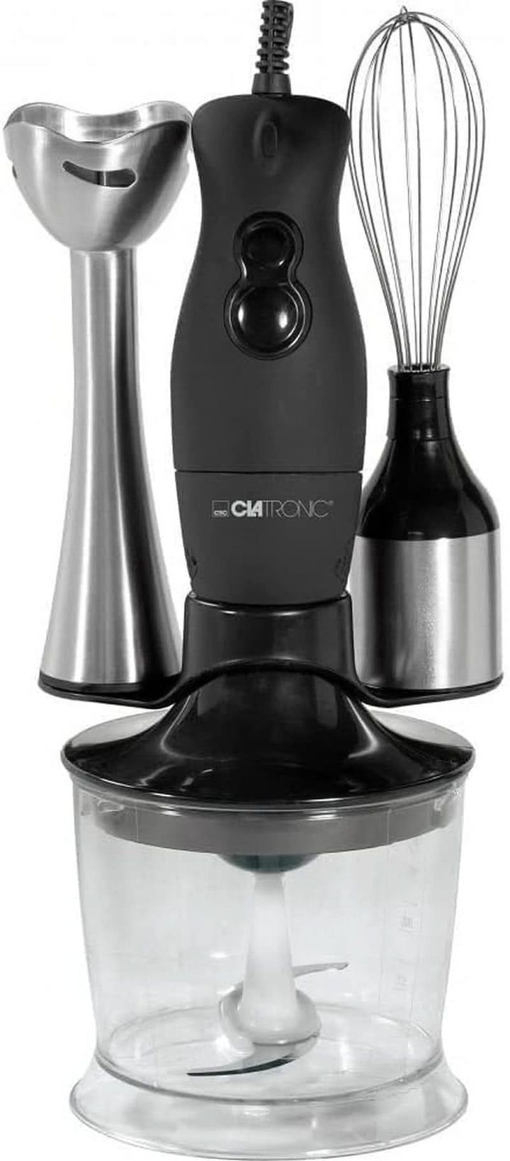 Clatronic® Stabmixer Set | Mixer, Pürierstab, Zerkleinerer Aus Edelstahl | 400 Watt | 2 Geschwindigkeitsstufen | Allesschneider | Mixbehälter | Schneebesen | Multizerkleinerer | SMS 3777 Bucatarie Naty Shop 200 Watt