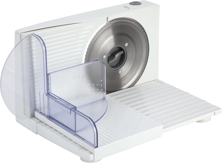 JECF0300 Mașină de feliat electrică compactă, Lamă detașabilă din oțel inoxidabil, Diametru 170 mm, Control grosime 0 până la 15 mm, 150 W Rasnite si Feliatoare Naty Shop