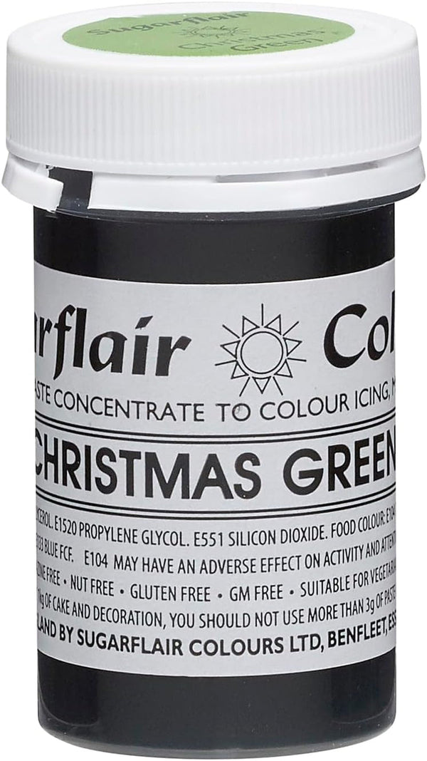 Sugarflair Lebensmittelfarbe Pasta Weihnachten Green, Pasta Lebensmittel Farbe Für Fondant Und Marzipan, Spectral Concentrated Paste Colours - 25G Coloranti Alimentari Naty Shop Default Title