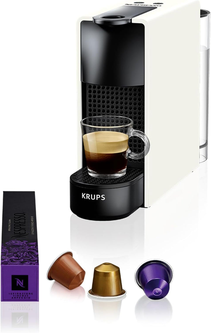 Espressor cu capsule Nespresso Krups XN1101 Essenza Mini, 1260 W, alb, 0,7 litri [Clasa energetică A]