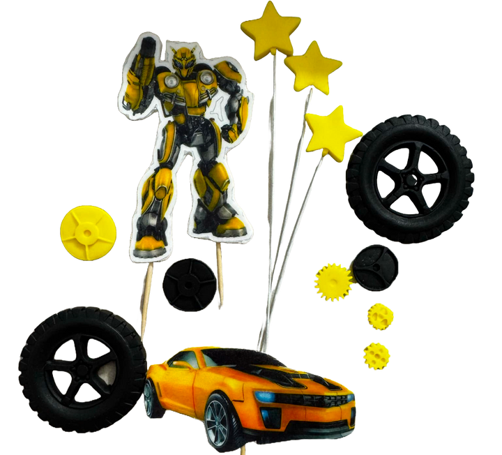 Set 13 decoratiuni comestibile din pasta de zahar, Transformers Decoratiuni din Pasta de Zahar Naty Shop