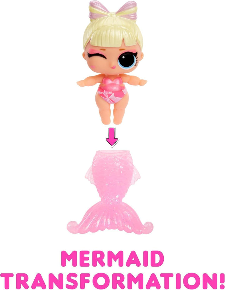 L.O.L. Surpriză! Mermaids Baby Sisters - Cu cozi care își schimbă culoarea, Selecție surpriză, Conține 1 păpușă cu accesorii drăguțe, Colecționează toate cele 8 păpuși, Pentru copii cu vârsta peste 4 ani (pachet de 2) Papusi Naty Shop