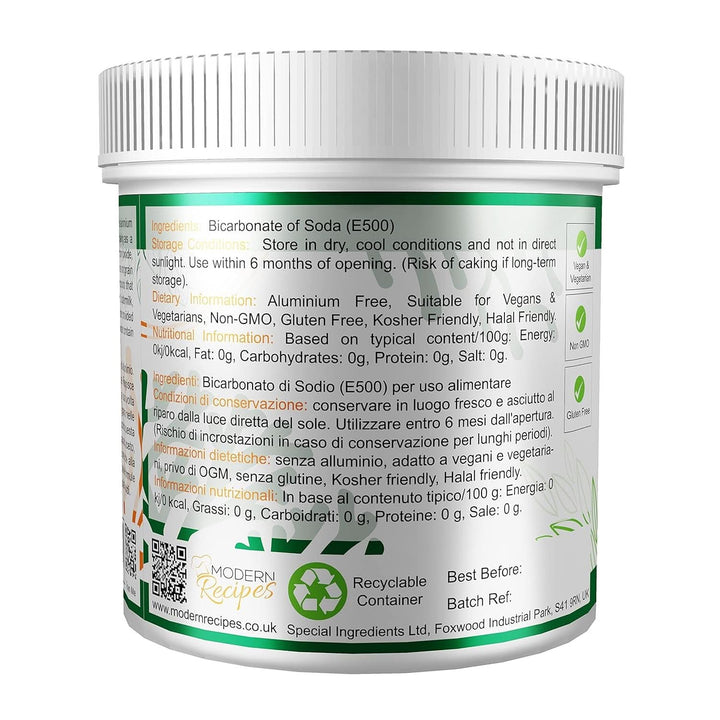 Special Ingredients Natriumbikarbonat - Premium Qualität Extra Feines Pulver, Vegan, Gvo-Frei, Glutenfrei - Recycelbarer Behälter Bucatarie Naty Shop