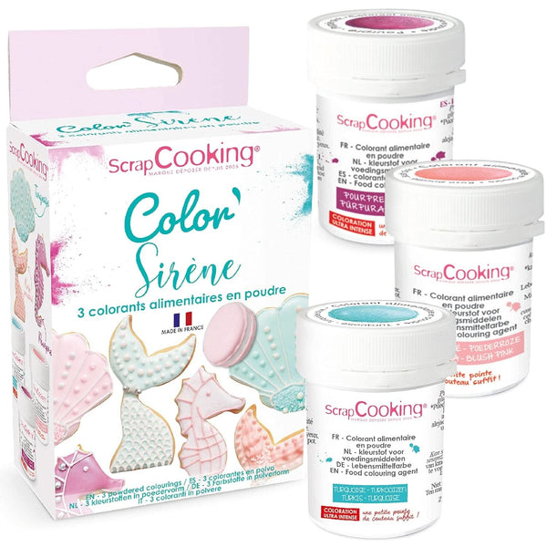 Scrapcooking, set 3 coloranți alimentari pudră Coloranti Alimentari Naty Shop