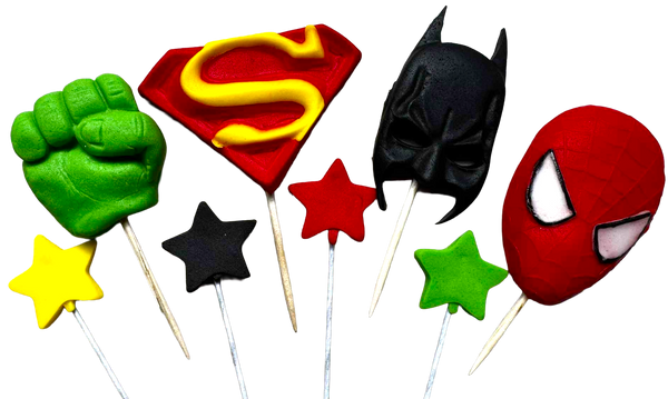Set 8 decoratiuni comestibile, Super eroi