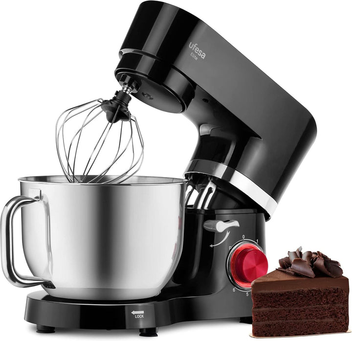Ufesa Genius 5-In-1 Küchenmaschine Für Professionelle Backwaren, 1200W, 5L, Multifunktions-Küchenroboter, Edelstahl-Schüssel, 6 Geschwindigkeiten + Turbo, 3 Zubehörteile Enthalten, Bpa-Frei Mama si Copilul Naty Shop Schwarz