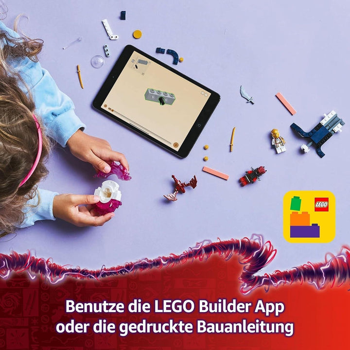 LEGO NINJAGO Sora's Dragon Spinjitzu Spinner - Jucărie Ninja de acțiune cu 2 minifigurine - Set de joacă mic pentru copii - Idee de cadou pentru băieți și fete de la 6 ani 71824 Seturi de constructie Besuche den LEGO-Store