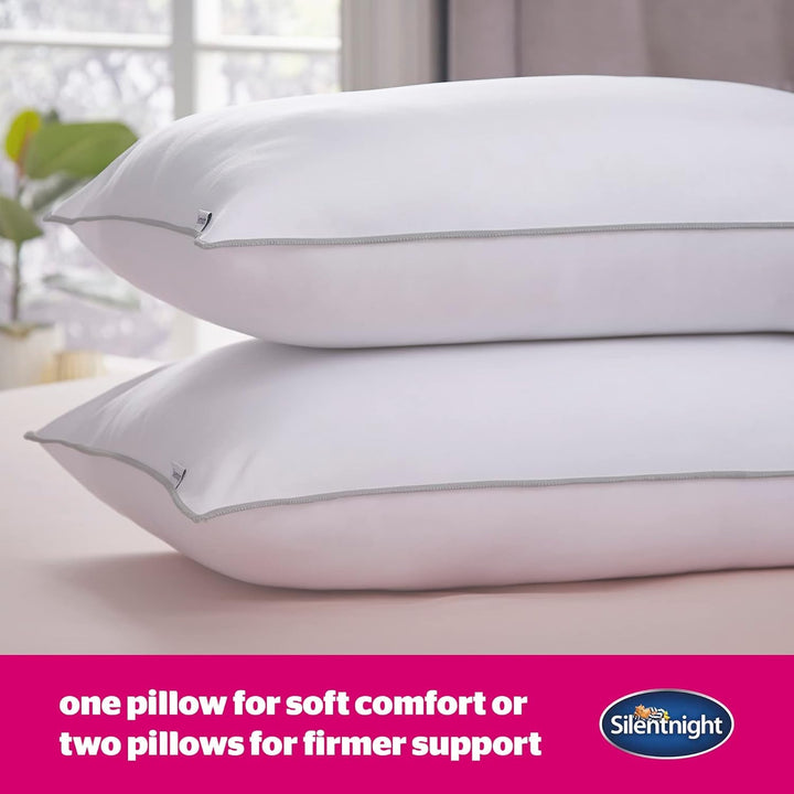 Pereche de perne de lux Silentnight Ultrabounce, microfibră, alb, pachet de 2, 2 Perne standard Naty Shop