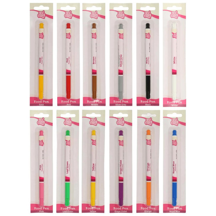 Funcakes Food Pen Gold: Pixuri colorante alimentare, vârf flexibil pentru linii groase și subțiri, pix comestibil pentru fursecuri, prăjituri, fondant și multe altele, ideal pentru personalizare, certificat Halal