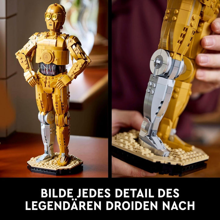 LEGO Star Wars C-3PO B, droid construibil, model de colecționat, construit și expus, idee de cadou nostalgic pentru adulți și fani, piesă de colecție, Playset fantezie 75398 Seturi de constructie Besuche den LEGO-Store