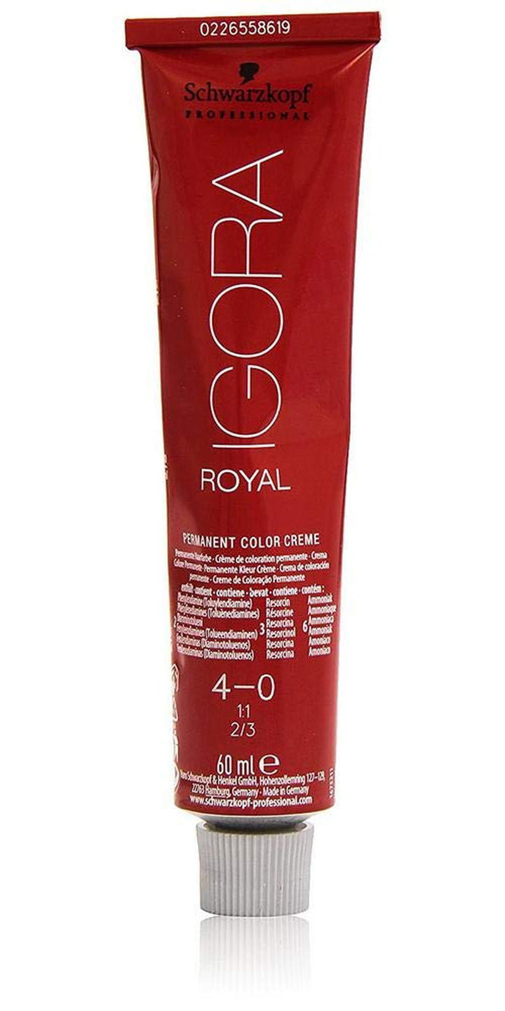 Schwarzkopf IGORA Royal Premium Hair Colour 4-0 maro mediu, 1 pachet (1 x 60 g) Vopsea pentru par Naty Shop