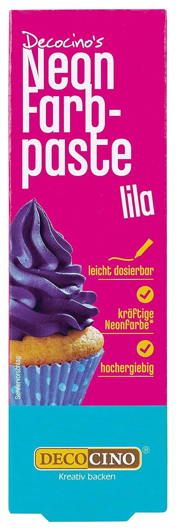 Decocino Neon Food, Colorant alimentar pasta, gust neutru Coloranti Alimentari Naty Shop Lila 25 grame