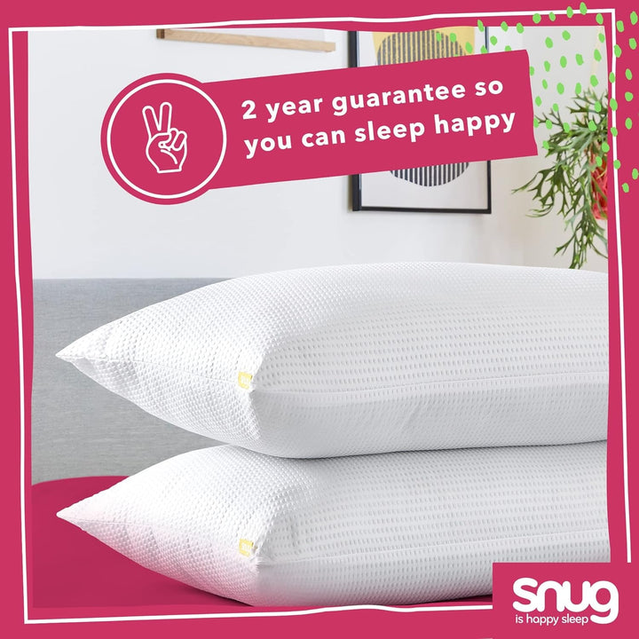 Pernă Snug Blissful Bedtime, calitate hotelieră de lux, suport mediu pentru cei care dorm în față, pe spate și lateral, ecologică, hipoalergenică și lavabilă la mașină, 2 bucăți Perne standard Naty Shop