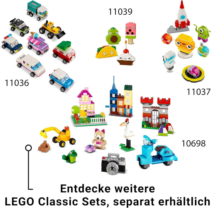 LEGO Classic Creative Dinosaurs, set de construcție cu modele și figuri de animale realizate din cărămizi, experiență de joacă imaginativă, cadou pentru băieți și fete de la 5 ani, inclusiv T.Rex și Triceratops 11041 Seturi de constructie Besuche den LEGO-Store