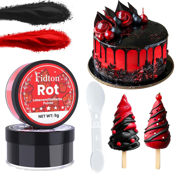Set 2 coloranti alimentari, pulbere, rosu si negru, 5 grame fiecare Coloranti Alimentari Naty Shop Default Title