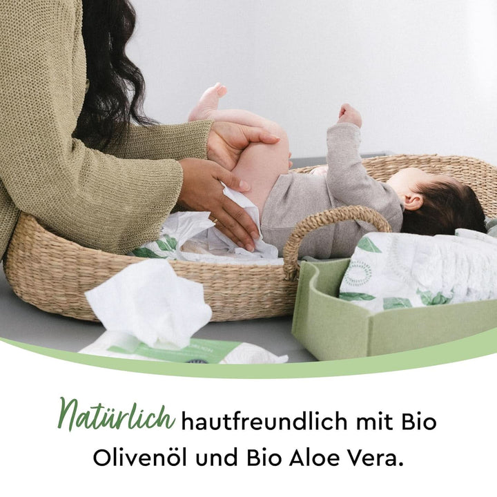 Șervețele umede naturale verzi LILLYDOO, 100% fără plastic, fără parfum (FSC Mix) Servetele Umede Bebelusi Naty Shop