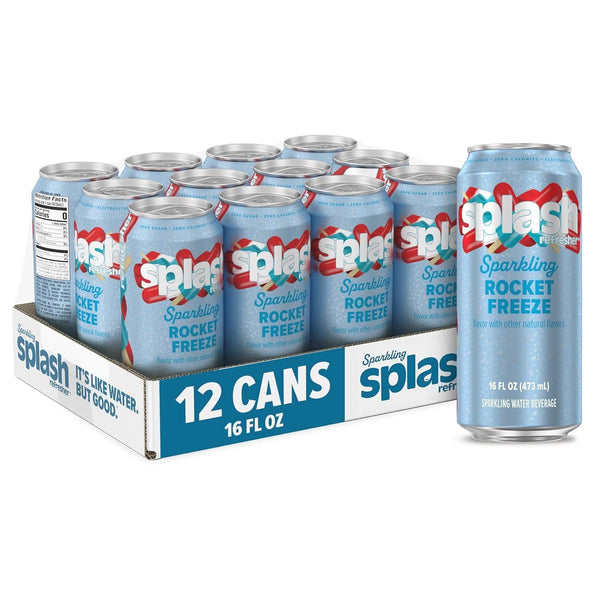Sparkling Water, Rocket Freeze - 8-Pack, 12 Fl Oz Cans - Flavored Carbonated Seltzer Water with Electrolytes, Zero Sugar & Zero Calories Apa USA Naty Shop Rocket Freeze 16 Fl Oz (Pack Of 12)