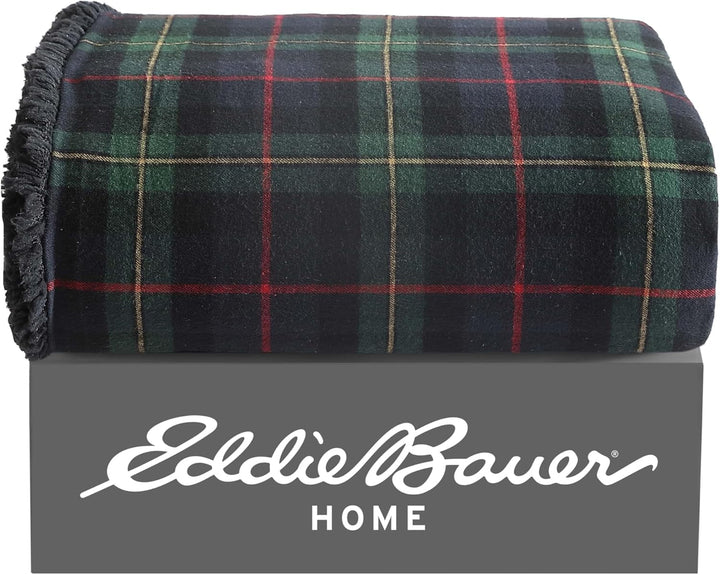 Eddie Bauer pătură, flanelă de bumbac, decorațiuni interioare, reversibilă, lenjerie de pat sherpa, carouri de pin, aruncare Plapumi si pilote Naty Shop