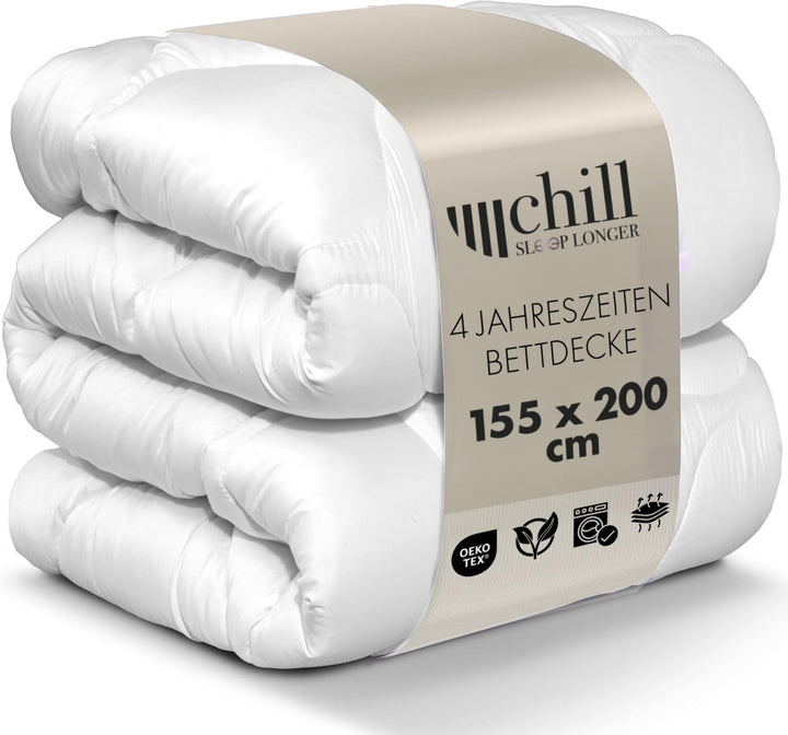 Plapumă 4 anotimpuri 135X200-2 în 1 plapumă all-season 135X200 - Plapumă respirabilă, lavabilă și vegană - Plapumă duo cu bandă de confort pentru dormit - Umplutură 500G & 700G Plapumi si pilote Naty Shop 155 X 220 Cm