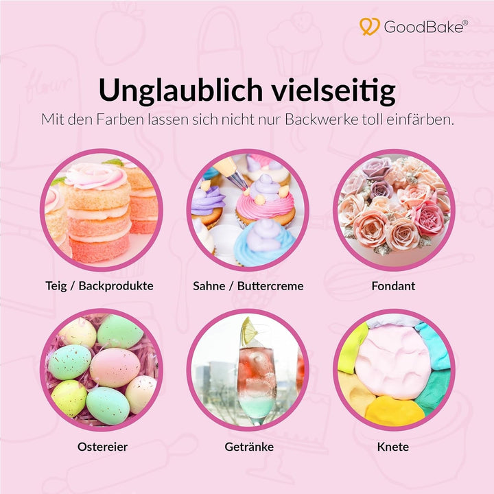 Goodbake coloranti alimentari, 100% vegan, 11 ml, diverse culori Coloranti Alimentari Naty Shop