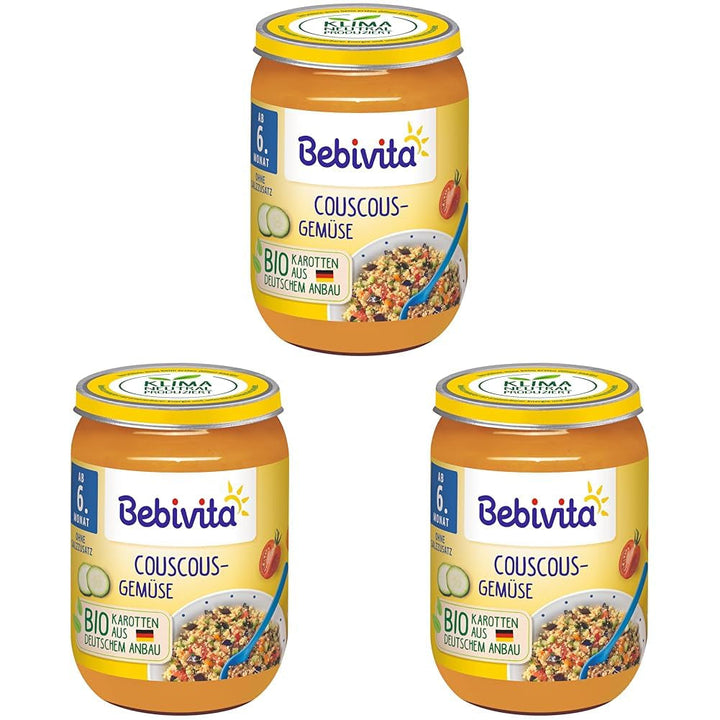 Meniuri De la 6 luni couscous-legume Mama si Copilul Naty Shop 3 x 190 grame Reteta noua