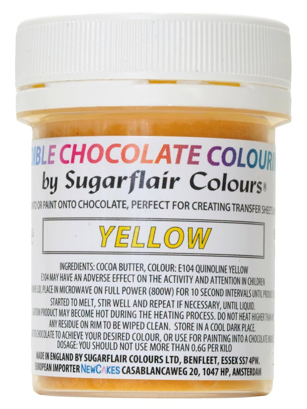 Sugarflair Yellow Chocolate Colouring - Farbige Kakaobutter Zum Färben Von Schokolade Oder Zum Direkten Malen Auf Schokolade, Transferblätter Oder Formen - 35G Coloranti Alimentari Naty Shop Default Title