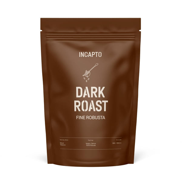 Boabe de cafea Incapto Dark Roast | Cu multă cofeină | Origine unică Uganda | Espresso 100% Robusta | Boabe de cafea foarte puternice și corpolente | Plantația Bujanga, Victoria Lake, 1kg Cafea Naty Shop 1 Kg Dark Roast Uganda