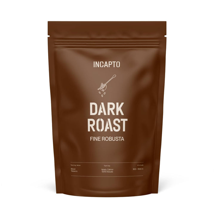 Boabe de cafea Incapto Dark Roast | Cu multă cofeină | Origine unică Uganda | Espresso 100% Robusta | Boabe de cafea foarte puternice și corpolente | Plantația Bujanga, Victoria Lake, 1kg Cafea Naty Shop 1 Kg Dark Roast Uganda
