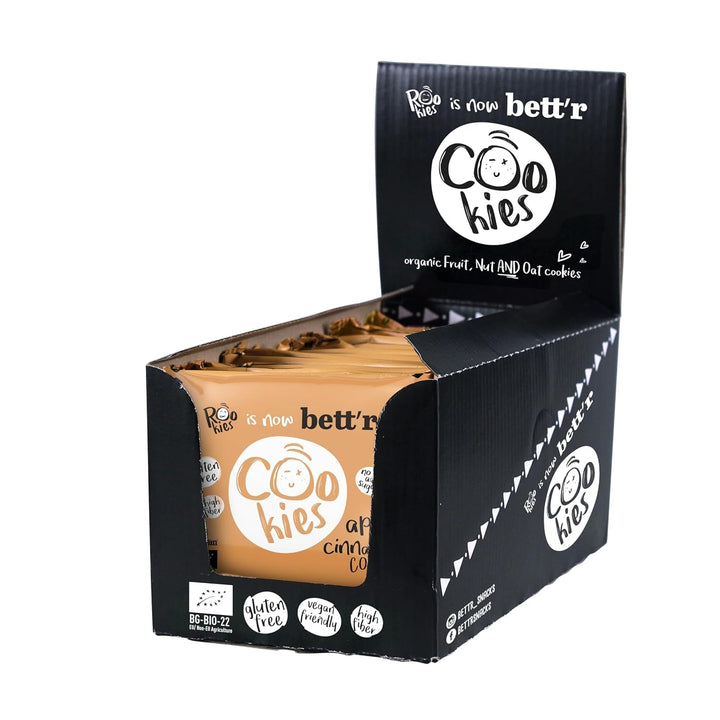 Fursecuri vegane Bett'R cu curmale și migdale, ambalate individual - 100% organice, fără gluten, fără zahăr adăugat - 18 x 40g