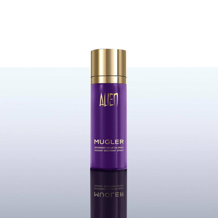 MUGLER Alien Eau De Parfum, Parfum de damă, Chihlimbar, Lemnos și Floral, Parfum excepțional, Reîncărcabil, 30 ml + MUGLER Alien Deodorant Spray parfumat, 100 ml
