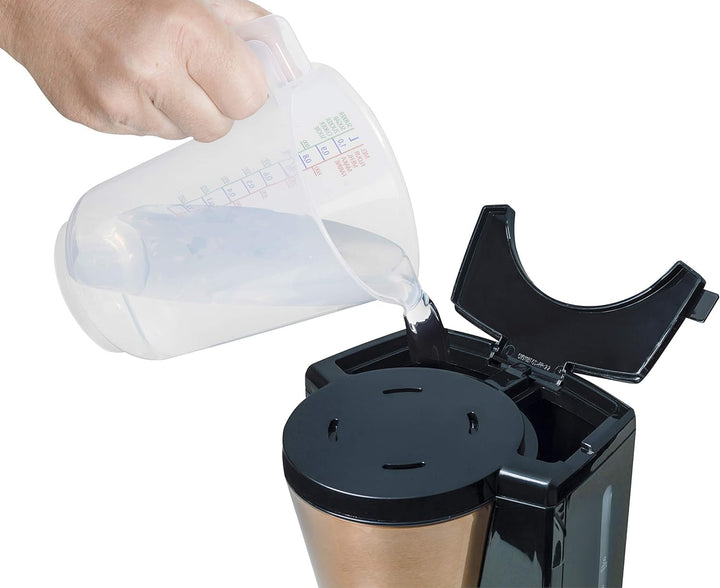 Bestron Espressor cu filtru pentru 8 cești de cafea, Espressor cu termos de 1 litru, Include filtru permanent și oprire automată, 900 W, Culoare: Cupru