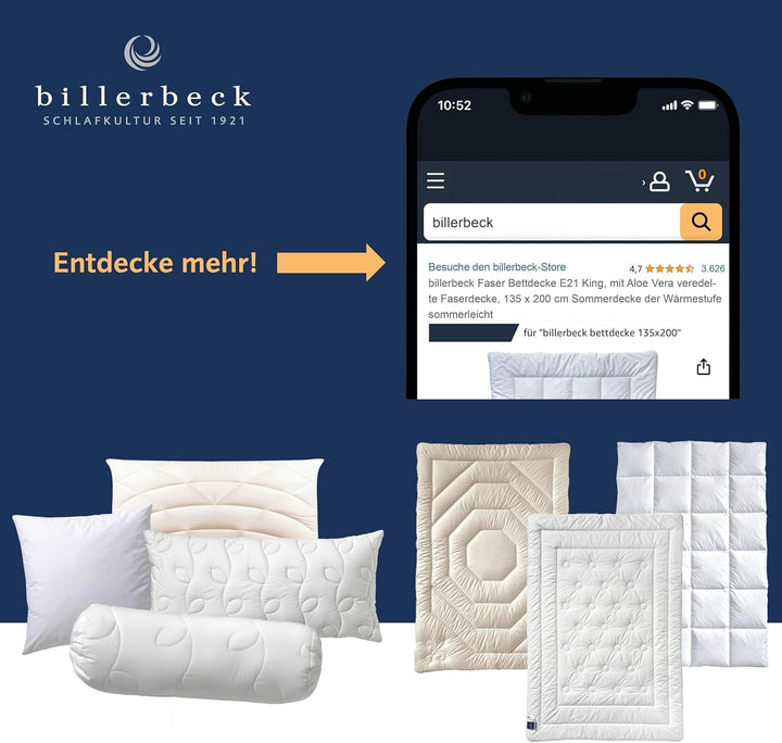 Billerbeck down pillow Martina - Pernă în 80 X 80 Cm - Pernă cu suport ferm - Gâscă jos 15% și pene 85% Perne standard Naty Shop