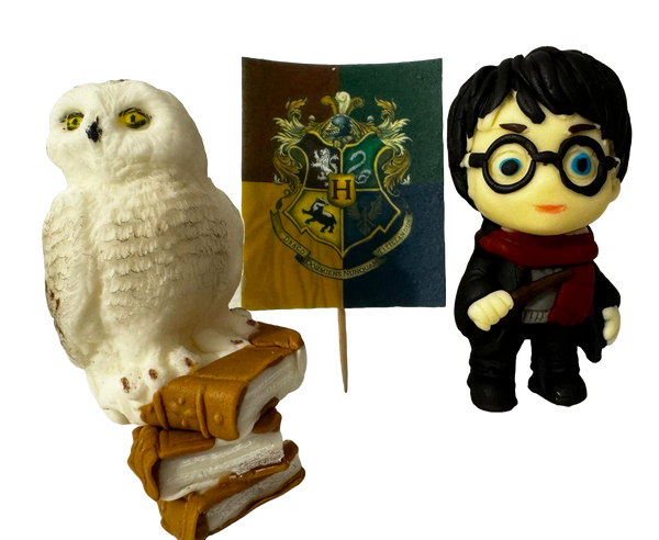 Set 3 decoratiuni comestibile din pasta de zahar, Harry Potter Decoratiuni din Pasta de Zahar Nati Shop
