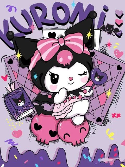 Imagine comestibila, vafa sau icing, format A4, Kuromi Imagini comestibile Naty Shop
