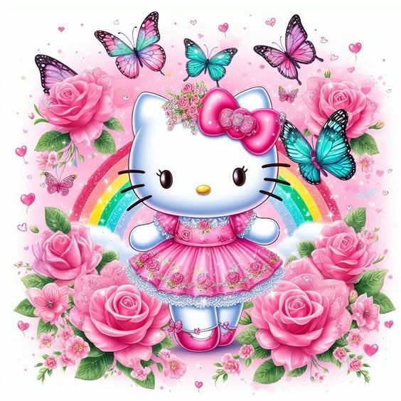 Imagine comestibila, vafa sau icing, format A4, Hello Kitty Imagini comestibile Naty Shop