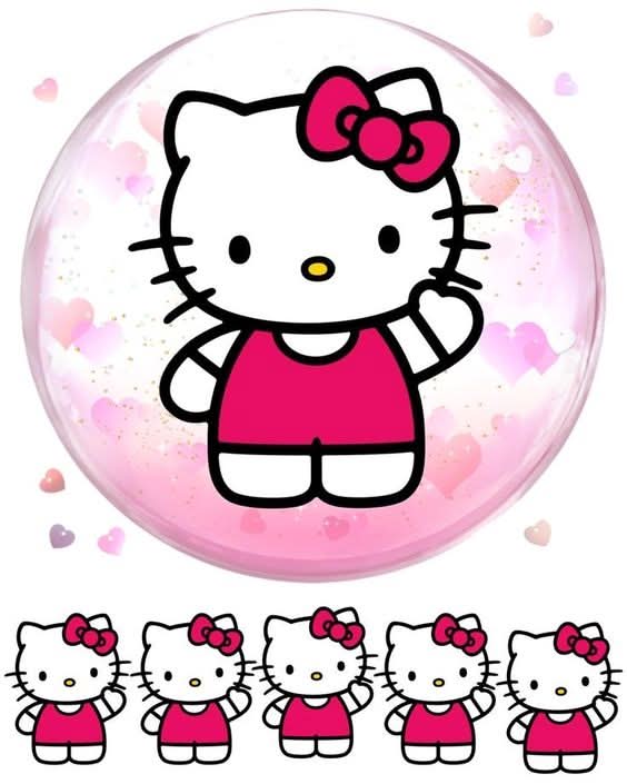 Imagine comestibila, vafa sau icing, format A4, Hello Kitty Imagini comestibile Naty Shop