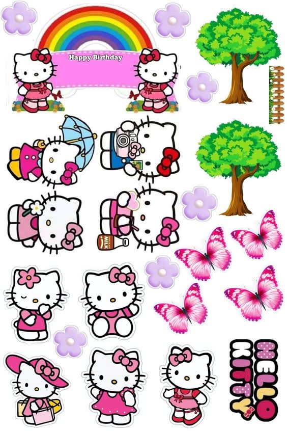 Imagine comestibila, vafa sau icing, format A4, Hello Kitty Imagini comestibile Naty Shop