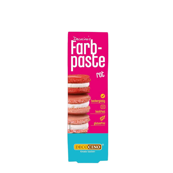 DECOCINO Colour Paste, 20 grame, ideal pentru colorarea prăjiturilor, fondantului și cremelor - fără azot și fără gluten Coloranti Alimentari Naty Shop Rosu 10 grame