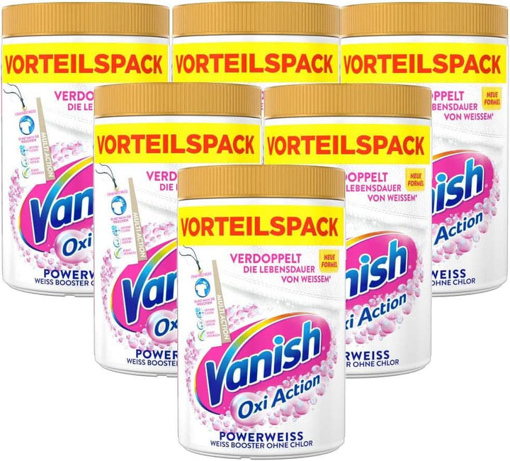 Vanish Oxi Action Powerwhite Powder - 1 X 1,125 Kg - pudră de îndepărtare a petelor și de îmbunătățire a rufelor fără clor - pentru rufe albe Detergenti Rufe Naty Shop 6 x 1.65 Kg