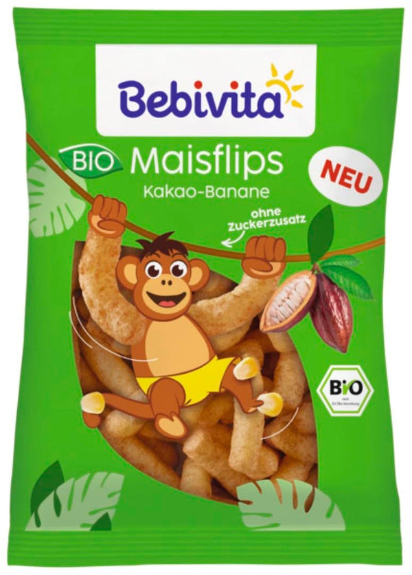 Snacks Corn Flips Cacao-Banană, 30G, pachet de 7 (7X30G) Mama si Copilul Naty Shop Default Title