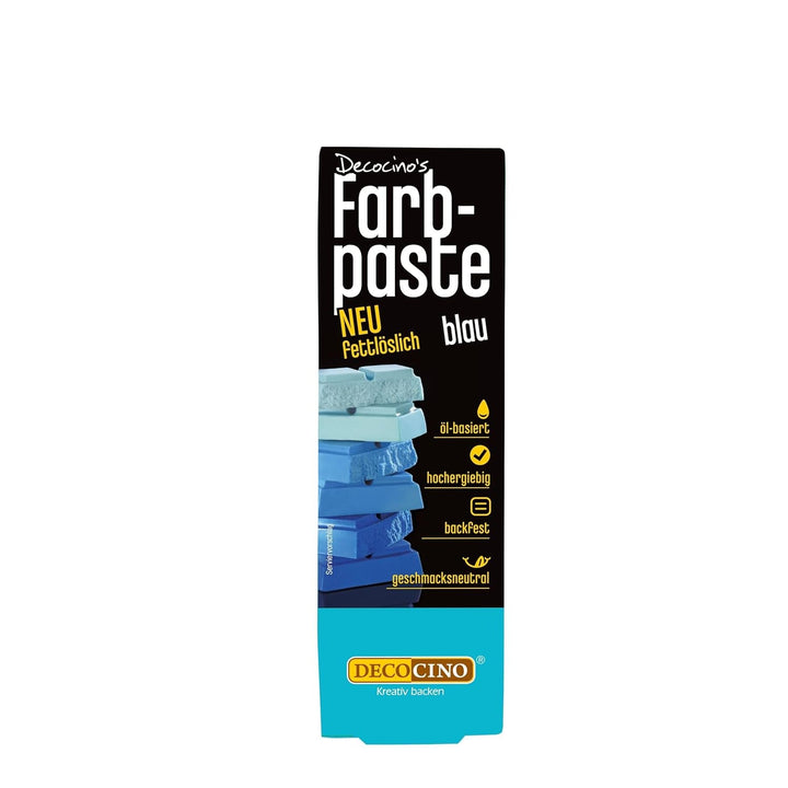 DECOCINO Fettlösliche Farbpaste Grün - 15 G - Öl-Basierte Lebensmittelfarbe, Ideal Zum Einfärben Von Schokolade, Buttercreme, Fondant Oder Kuchenteig Coloranti Alimentari Naty Shop Blau 15 G (1Er Pack)