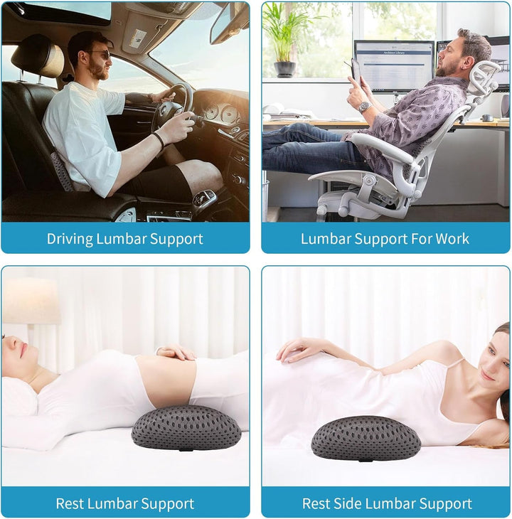Zhufas pernă lombară, pernă spate cu bandă elastică detașabilă, suport lombar anti-alunecare, pernă lombară pentru scaun de birou Pernă lombară Perne lombare Naty Shop