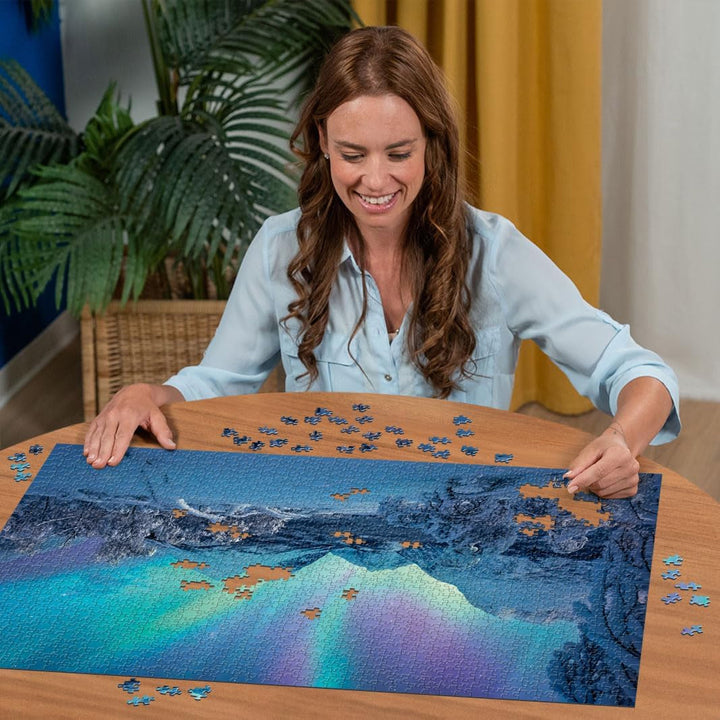 Ravensburger Puzzle 12000802 - Wenn Die Nordlichter Tanzen - 1500 piese puzzle jigsaw pentru adulți cu vârsta de peste 14 ani Puzzle Naty Shop