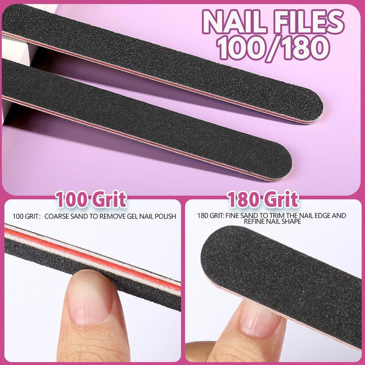 FANDAMEI 20 Stücke Buffer Für Nägel, Nagelfeilen Für Gelnägel, Profi Nagelfeile 100/180, Polierfeile Fingernägel, Feilen Für Gelnägel, Maniküre & Pediküre Set