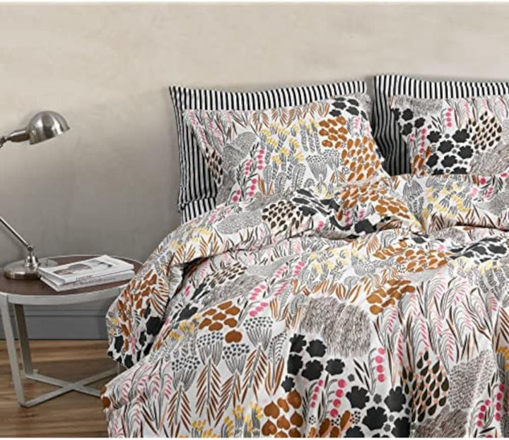MARIMEKKO Set de lenjerie de pat Queen, lenjerie de pat din bumbac percale cu fețe de pernă asortate, decor de casă pe tot parcursul anului (Pieni Letto, Multicolor, pat Queen size) Plapumi si pilote Naty Shop