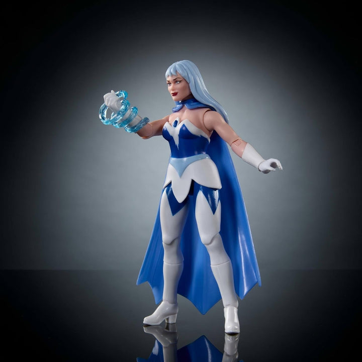 Masters of the Universe Origins Action Figure Frosta din colecția de desene animate, aproximativ 14 cm înălțime, din serialul TV din anii 1980, prințesa puterii cu forță de gheață, design detaliat și pelerină, JBM87 Action figures Naty Shop
