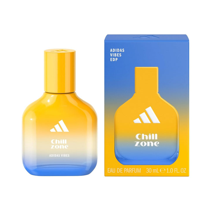 Adidas Vibes Happy Feels Eau De Parfum, un parfum unisex vesel, care îmbunătățește starea de spirit, cu note florale proaspete și uleiuri esențiale naturale, 100 ml